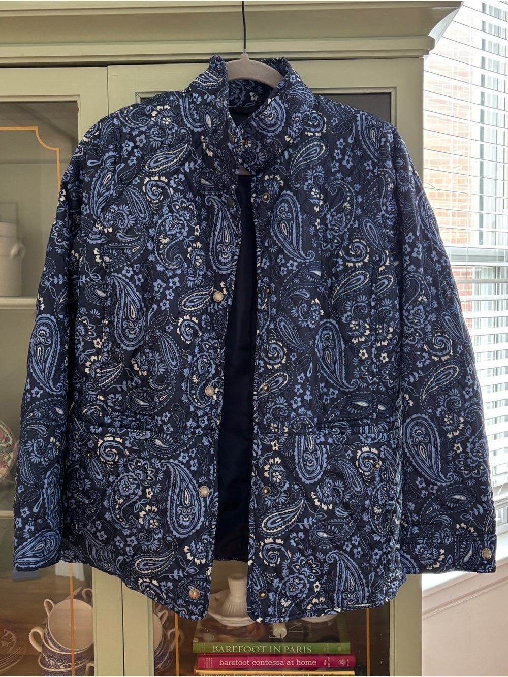 Talbots Blue Quilted Paisley Jacket